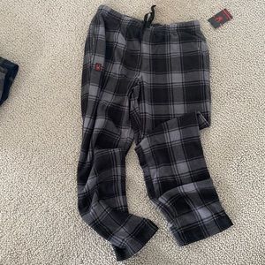 Mens flannel pajama bottoms grey/black plaid